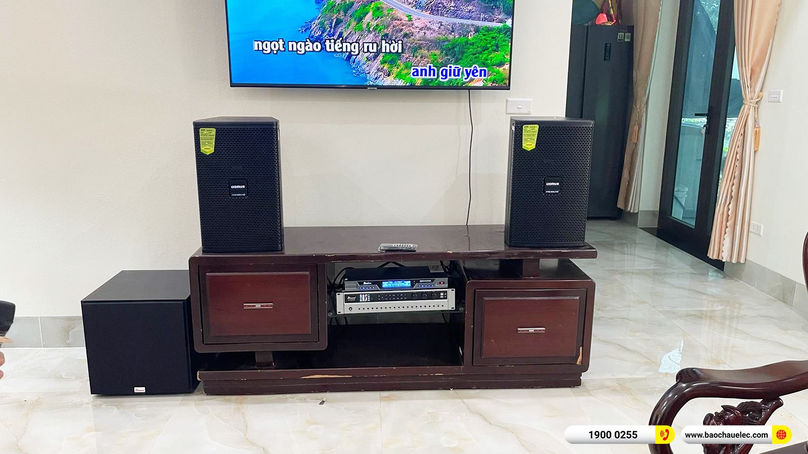 Lắp đặt d&agrave;n karaoke Domus hơn 21tr cho ch&uacute; Ph&ograve;ng tại H&agrave; Nam
