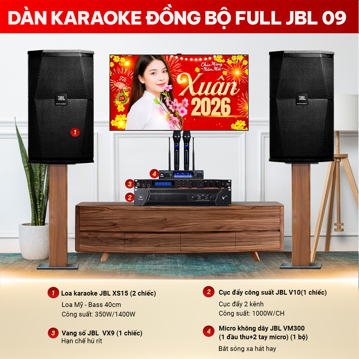 D&agrave;n karaoke đồng bộ full JBL 09