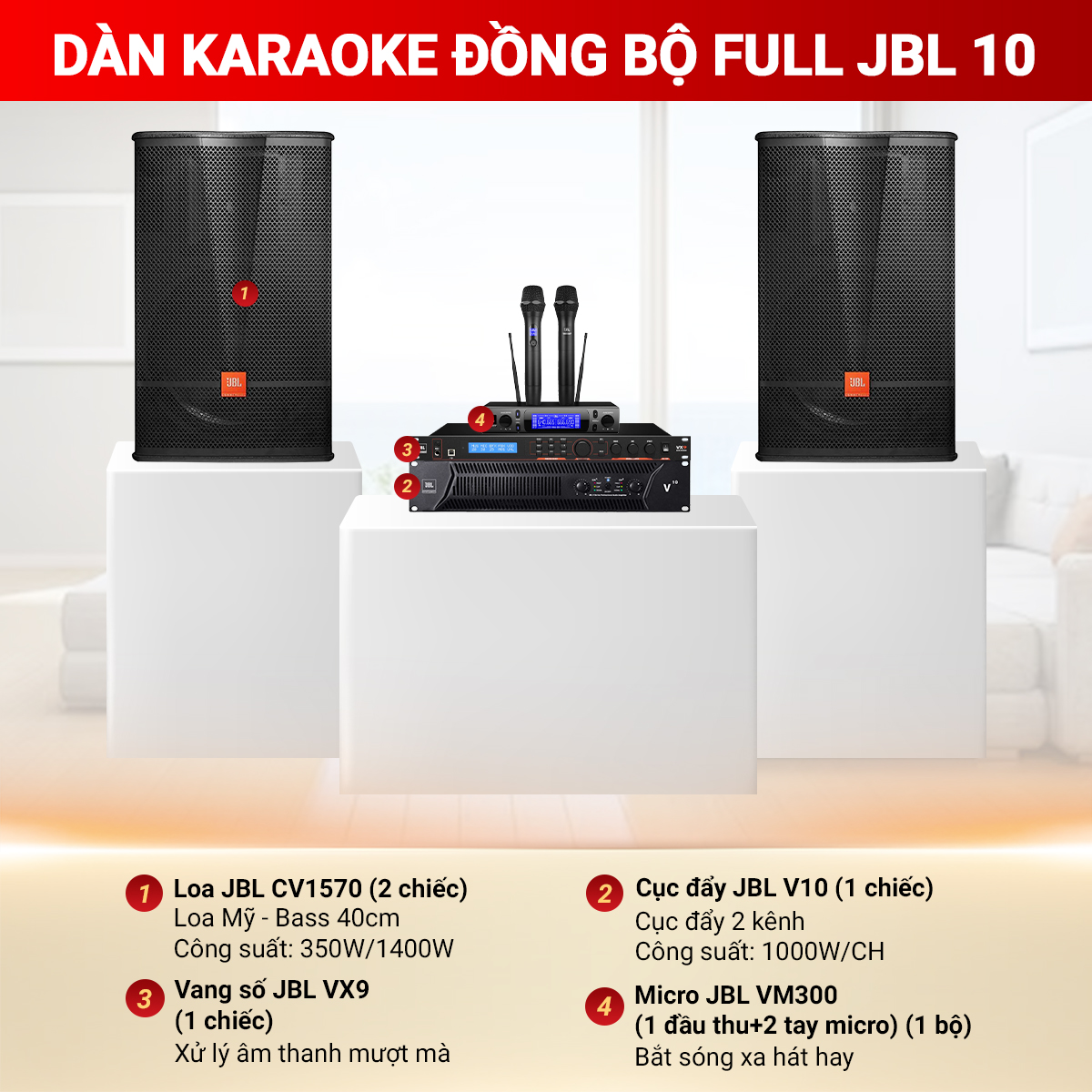Dàn karaoke đồng bộ full JBL 10