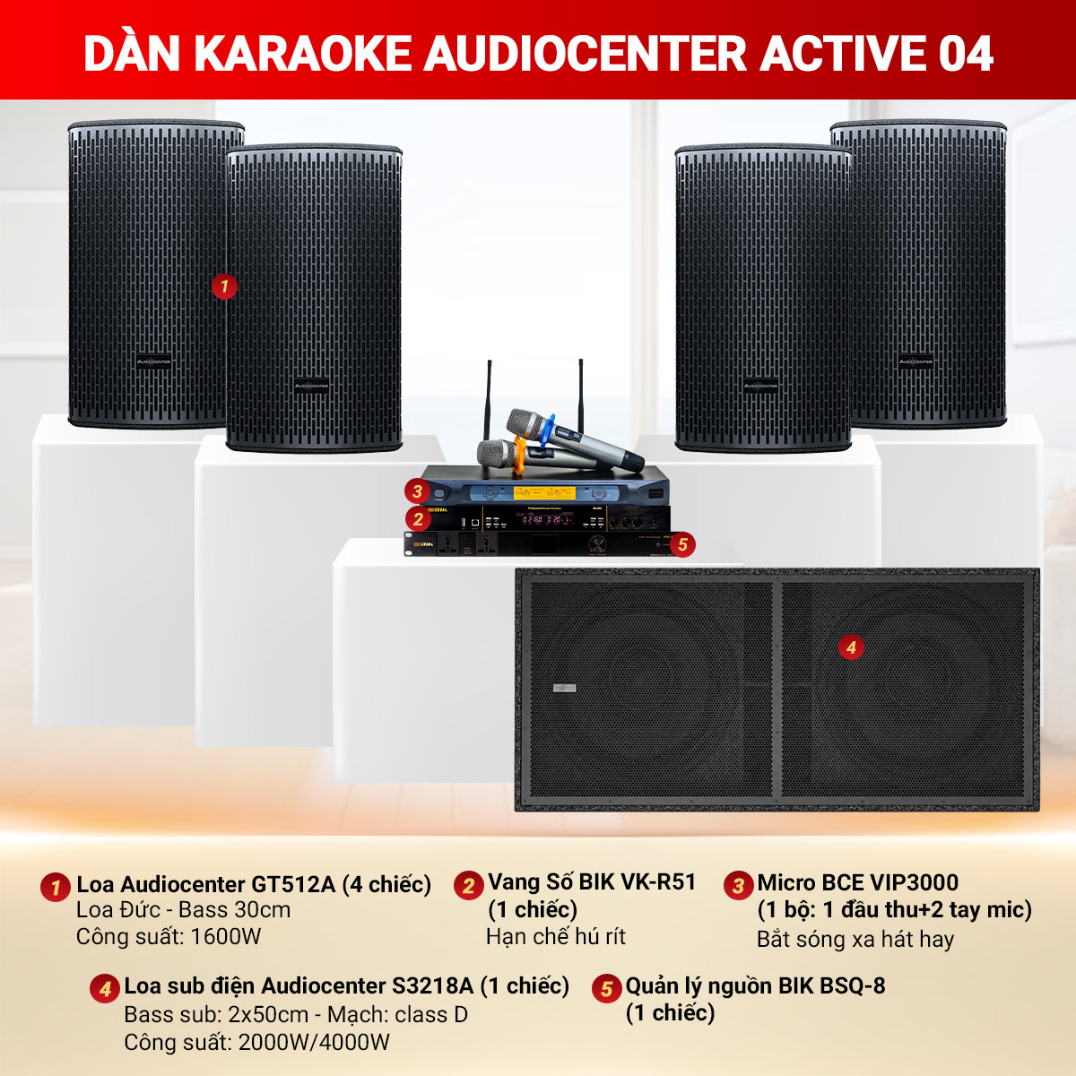 D&agrave;n karaoke gia đ&igrave;nh Audiocenter Active 04