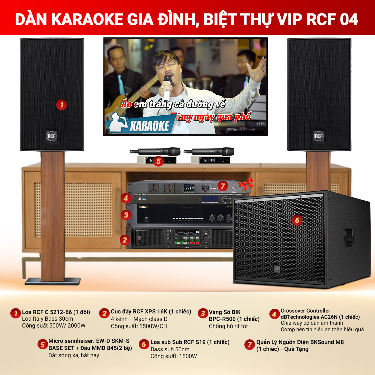 D&agrave;n karaoke gia đ&igrave;nh, biệt thự vip RCF 04