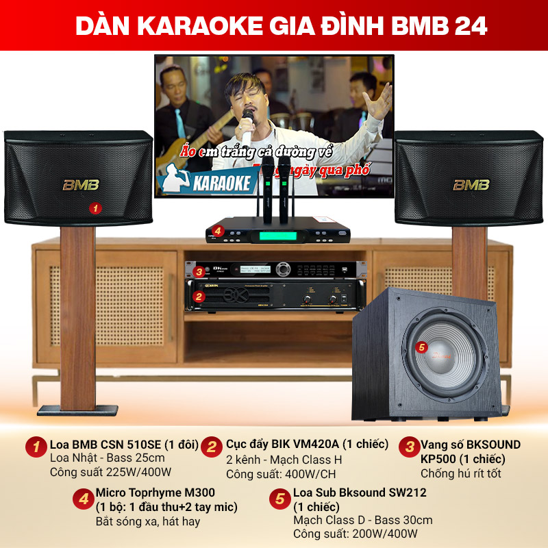 D&agrave;n karaoke gia đ&igrave;nh BMB 24