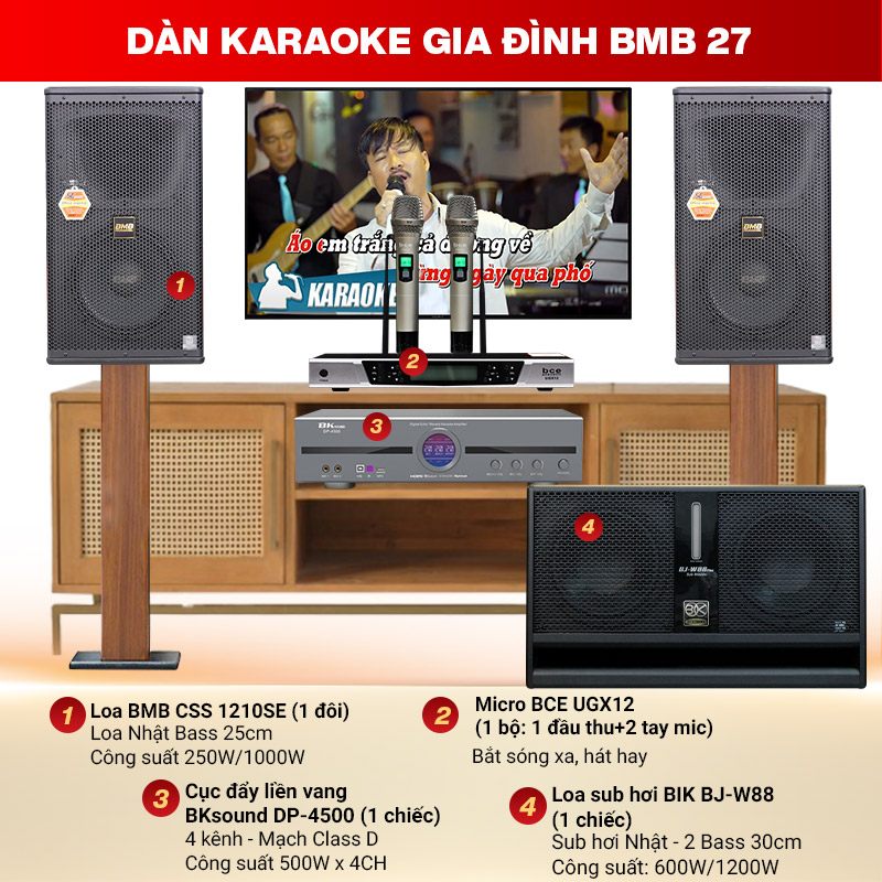 D&agrave;n karaoke gia đ&igrave;nh BMB 27