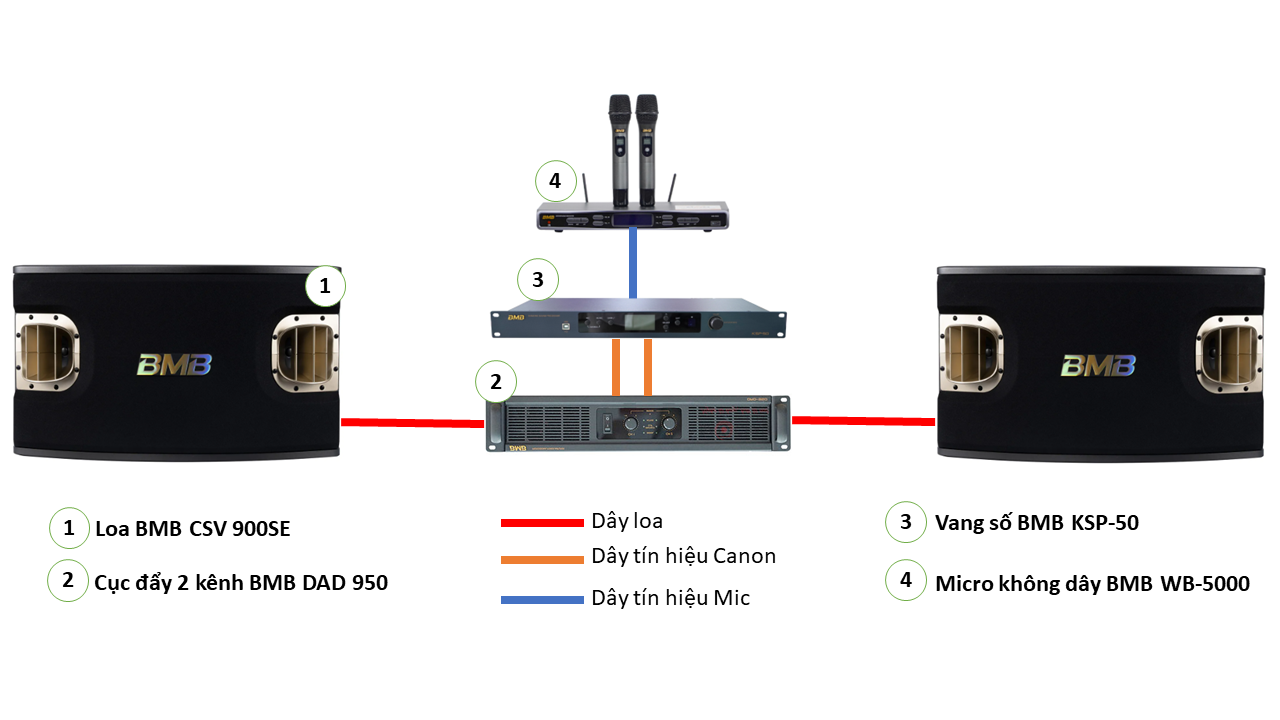 Dàn karaoke gia đình BMB cao cấp 09 (BMB CSV 900SE, BMB DAD 950SE, BMB KSP 50, BMB WB 5000) - Hình 6