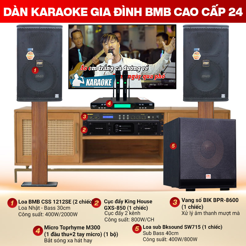 D&agrave;n karaoke gia đ&igrave;nh BMB Cao Cấp 24