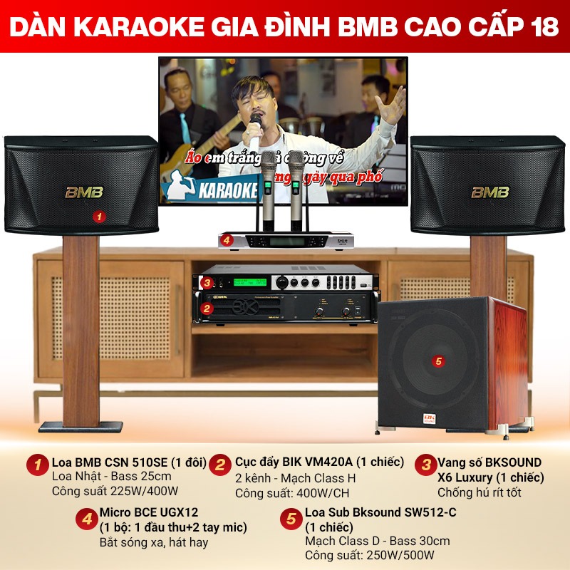 D&agrave;n karaoke gia đ&igrave;nh BMB cao cấp 18