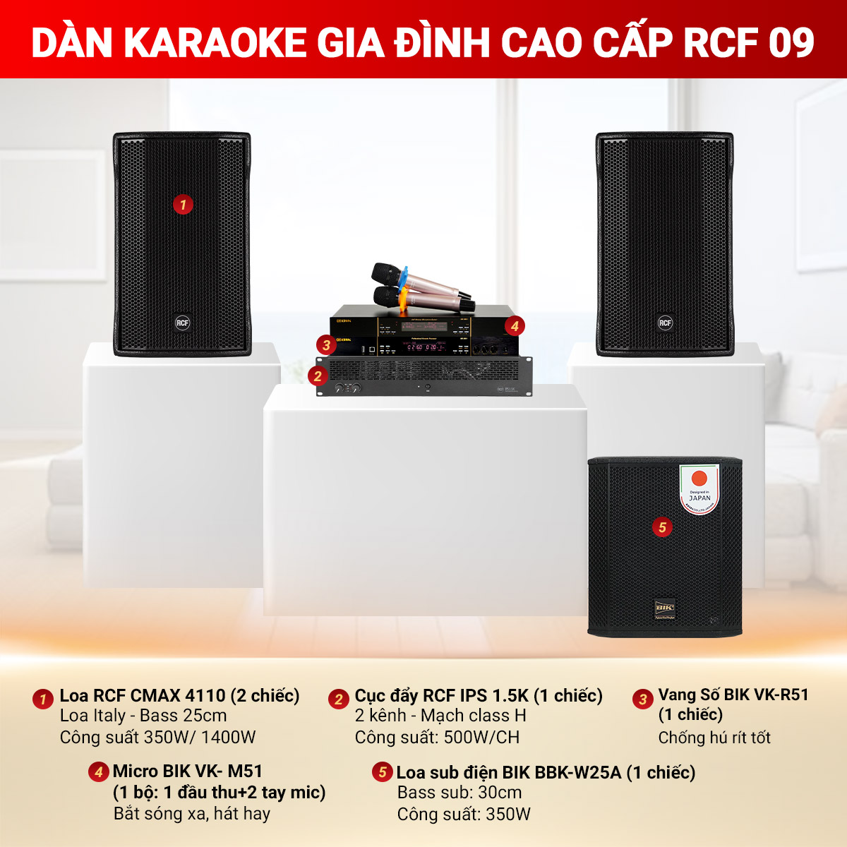 Dàn karaoke gia đình cao cấp RCF 09
