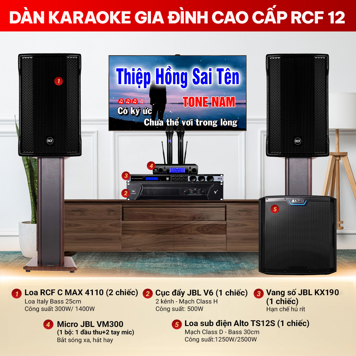 D&agrave;n karaoke gia đ&igrave;nh cao cấp RCF 12