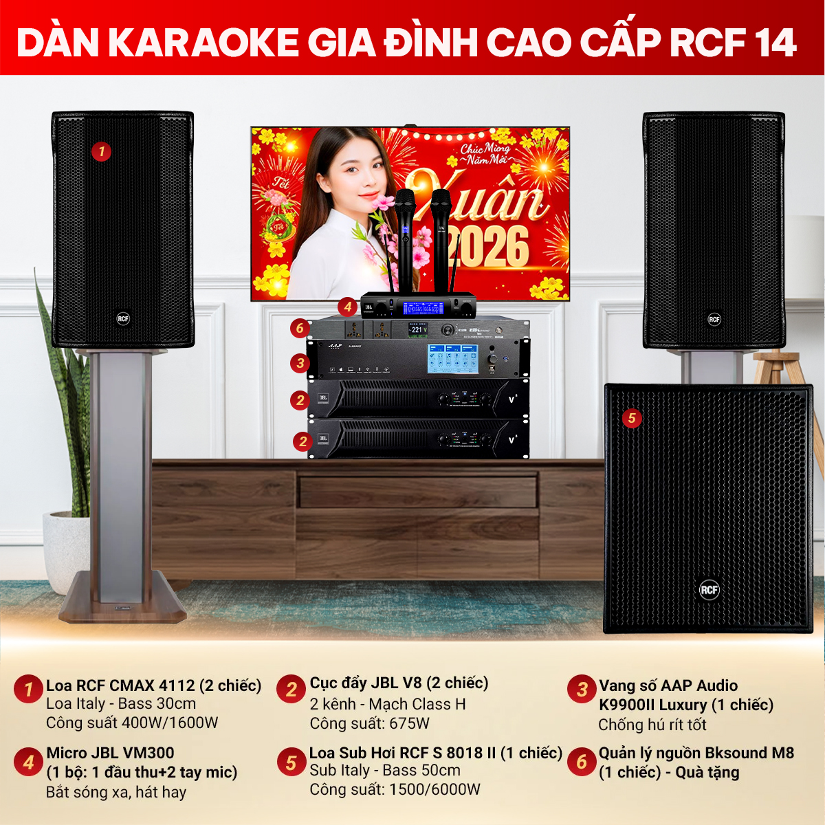 Dàn karaoke gia đình cao cấp RCF 14