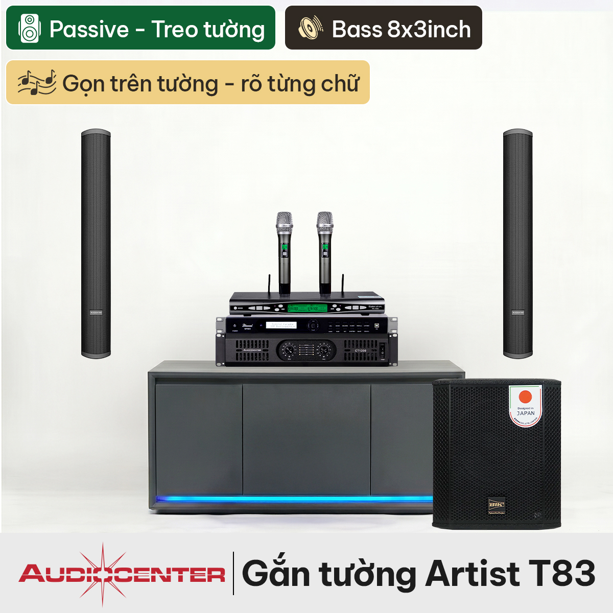 Dàn Karaoke Gia Đình gắn tường Audiocenter Artist T83