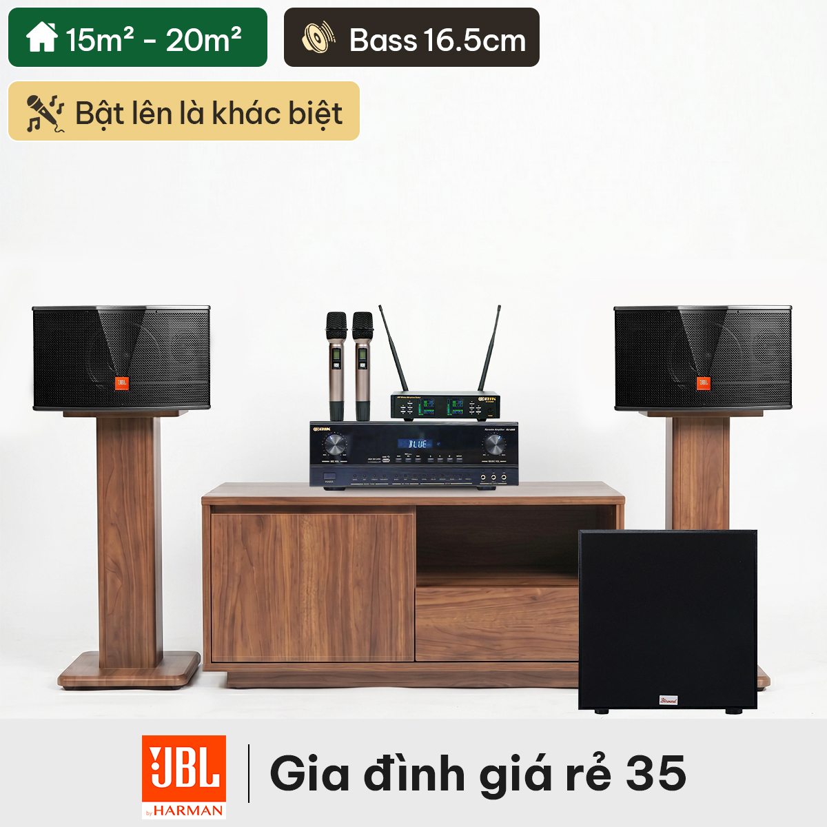 Dàn karaoke gia đình giá rẻ JBL 35
