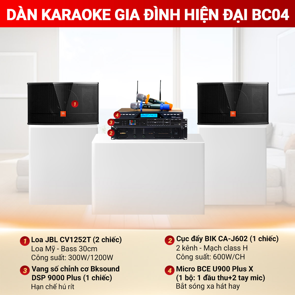 D&agrave;n karaoke gia đ&igrave;nh hiện đại BC04