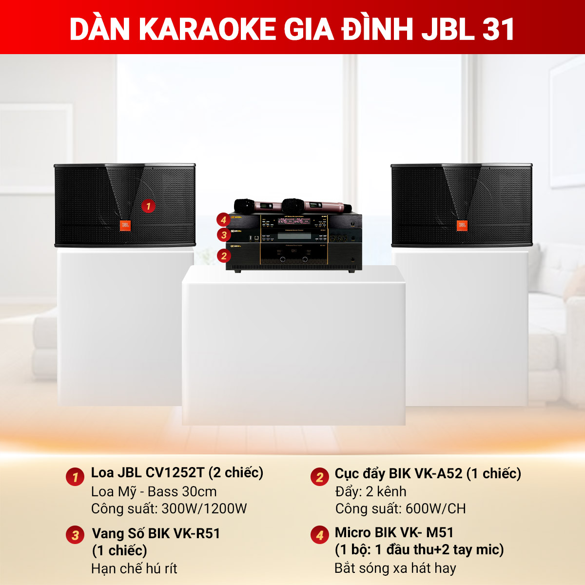 D&agrave;n karaoke gia đ&igrave;nh JBL 31
