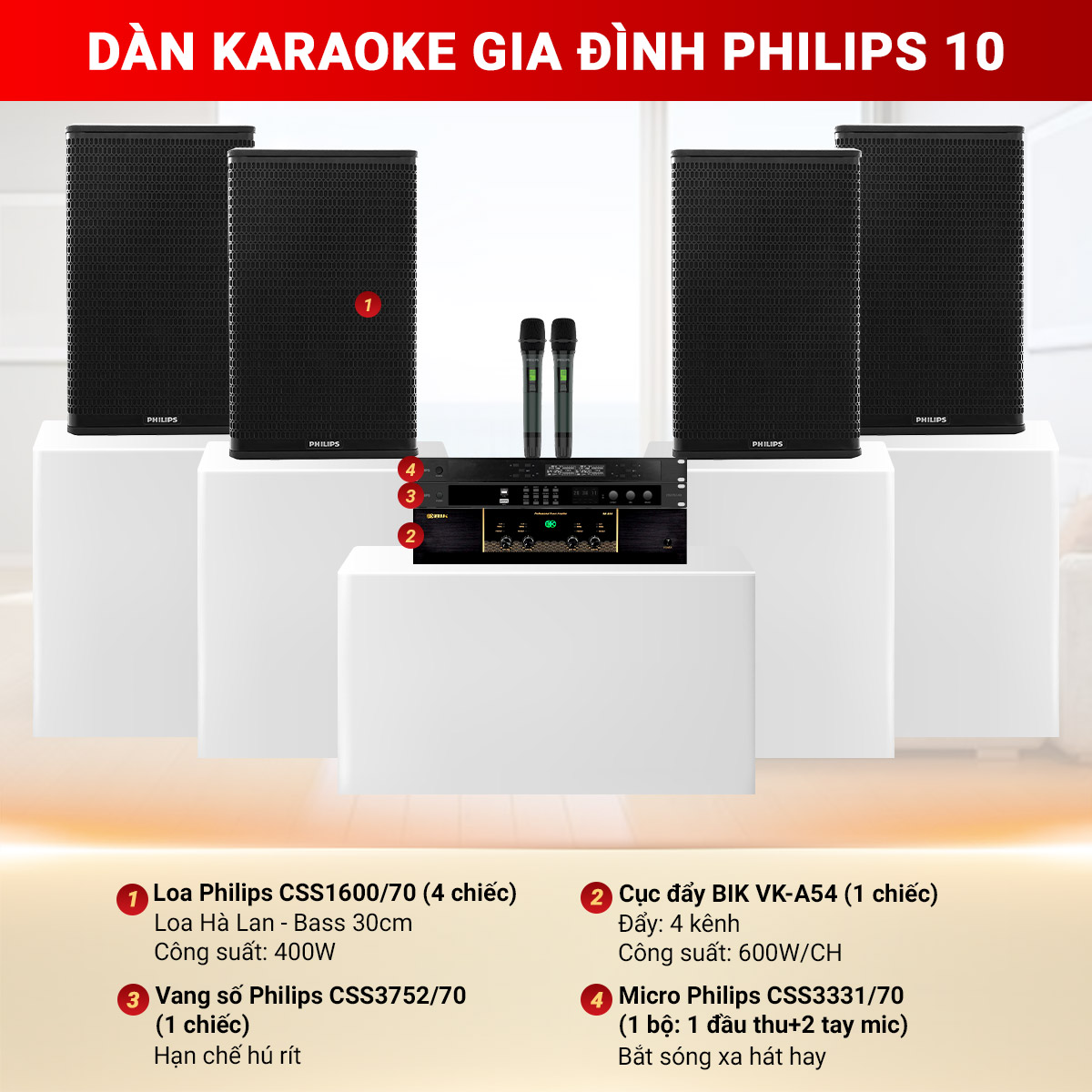 D&agrave;n karaoke gia đ&igrave;nh Philips 10