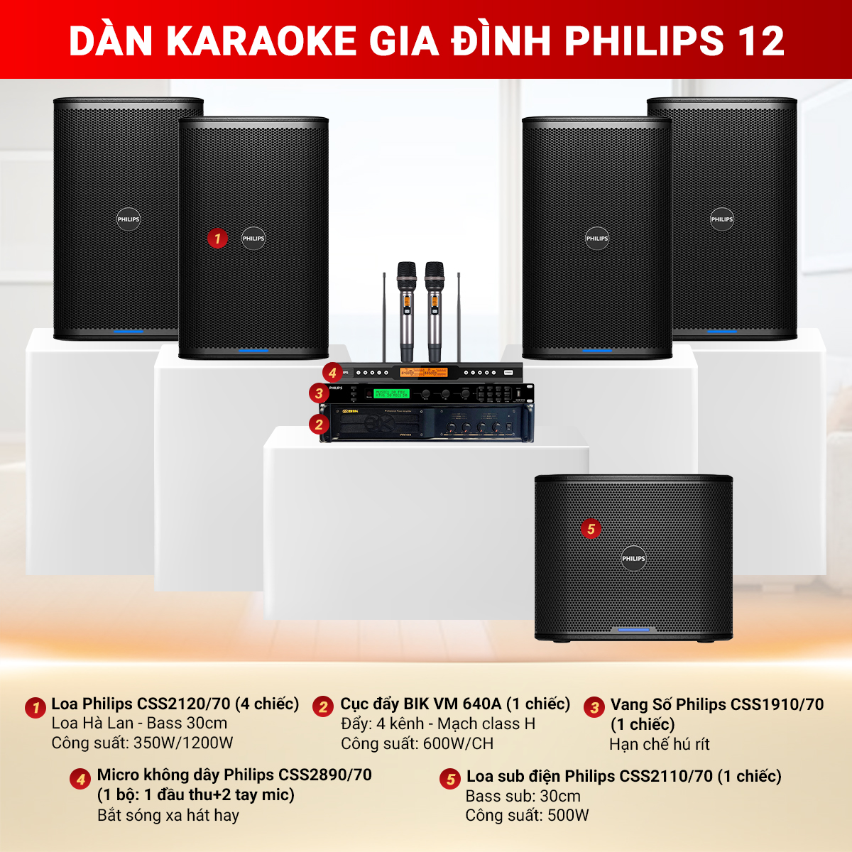 Dàn karaoke gia đình Philips 12