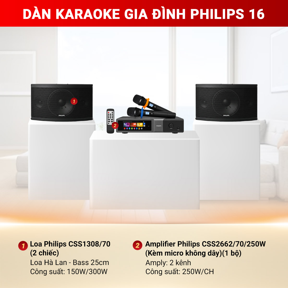 D&agrave;n karaoke gia đ&igrave;nh Philips 16