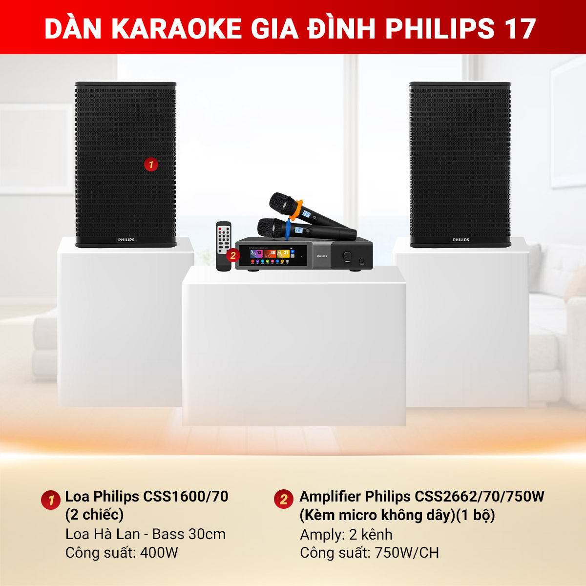 D&agrave;n karaoke gia đ&igrave;nh Philips 17
