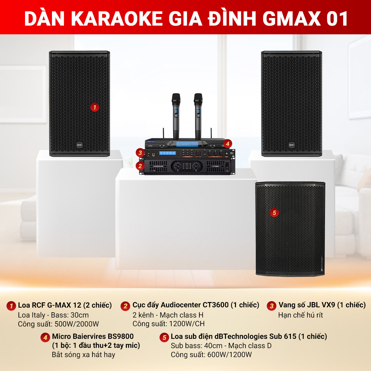 D&agrave;n karaoke gia đ&igrave;nh RCF GMAX 01
