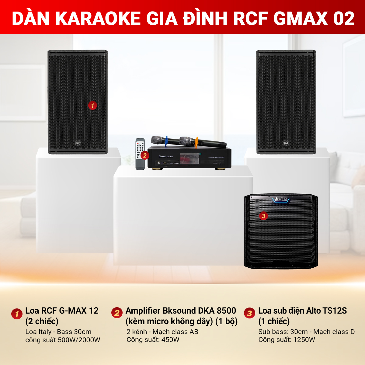D&agrave;n karaoke gia đ&igrave;nh RCF GMAX 02