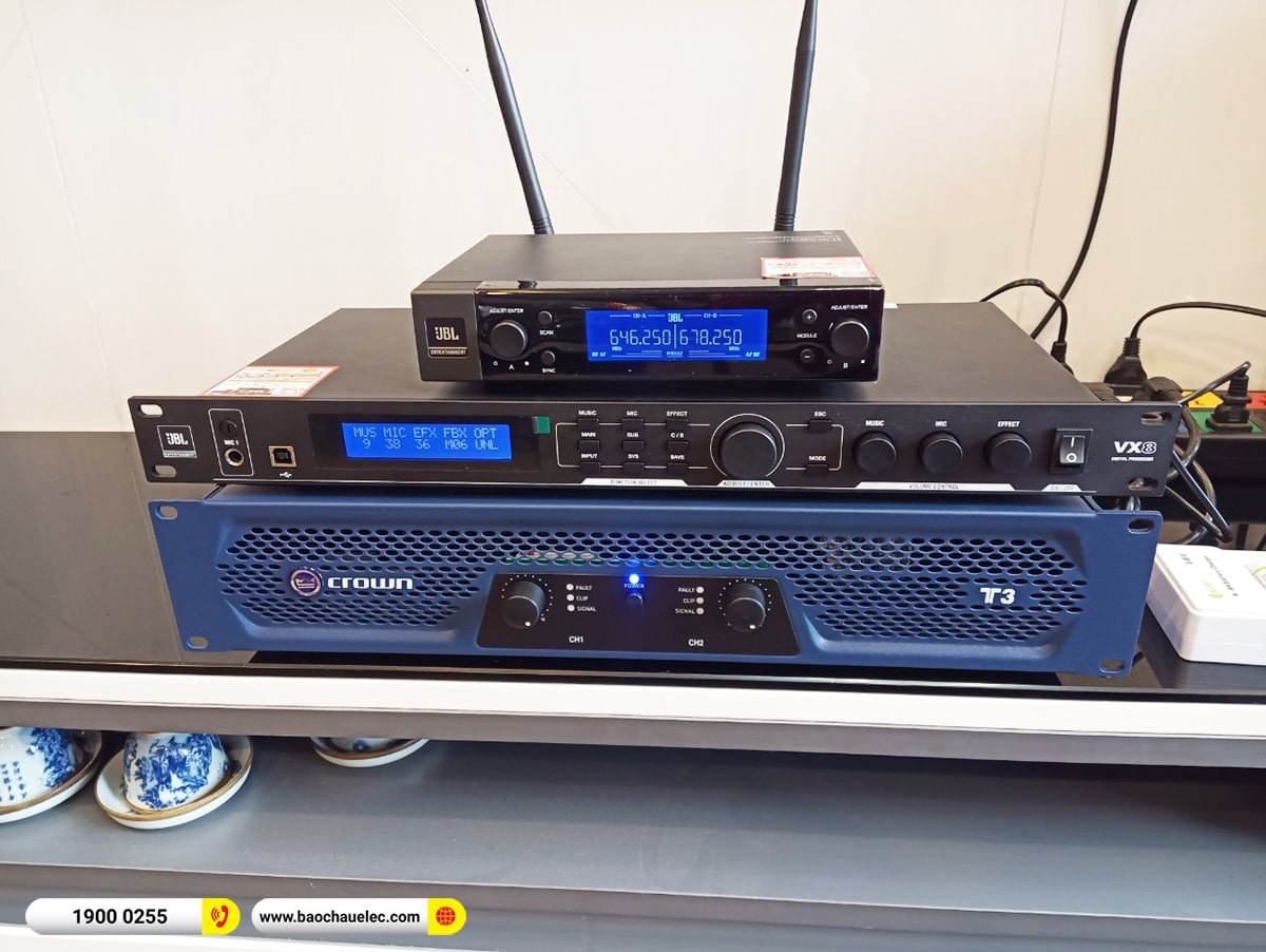 Lắp đặt d&agrave;n karaoke JBL hơn 55tr cho anh Giang tại H&agrave; Nội (JBL MTS10, Crown T3, JBL VX8, A100P, JBL VM200)