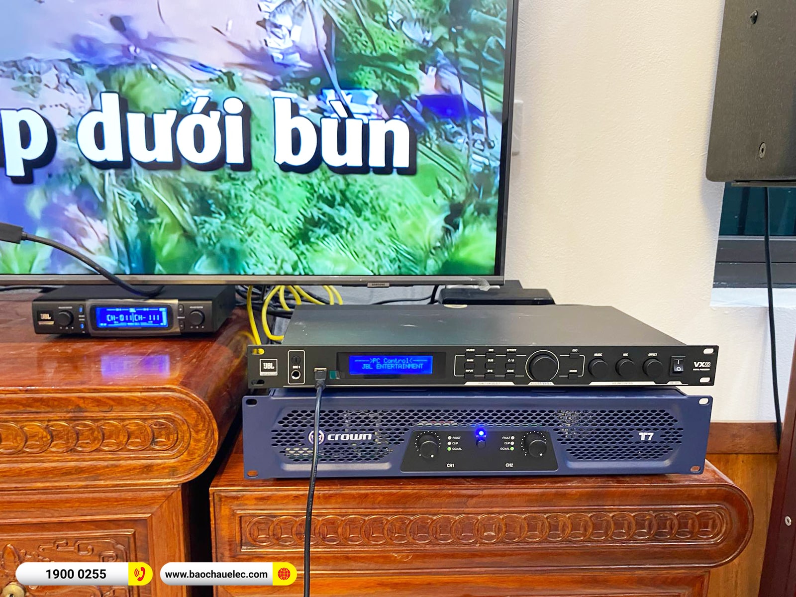 Lắp đặt d&agrave;n karaoke JBL gần 84tr cho anh H&agrave; tại H&agrave; Nội (JBL KP4012 G2, Crown T7, JBL VX8, A120P, JBL VM300)
