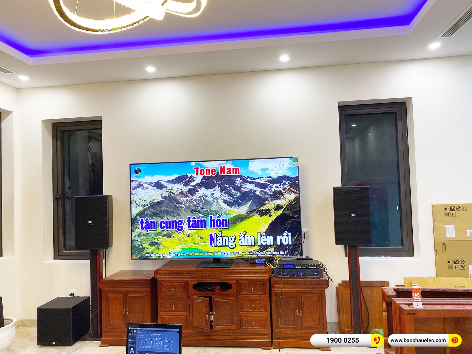Lắp đặt d&agrave;n karaoke JBL gần 84tr cho anh H&agrave; tại H&agrave; Nội (JBL KP4012 G2, Crown T7, JBL VX8, A120P, JBL VM300)