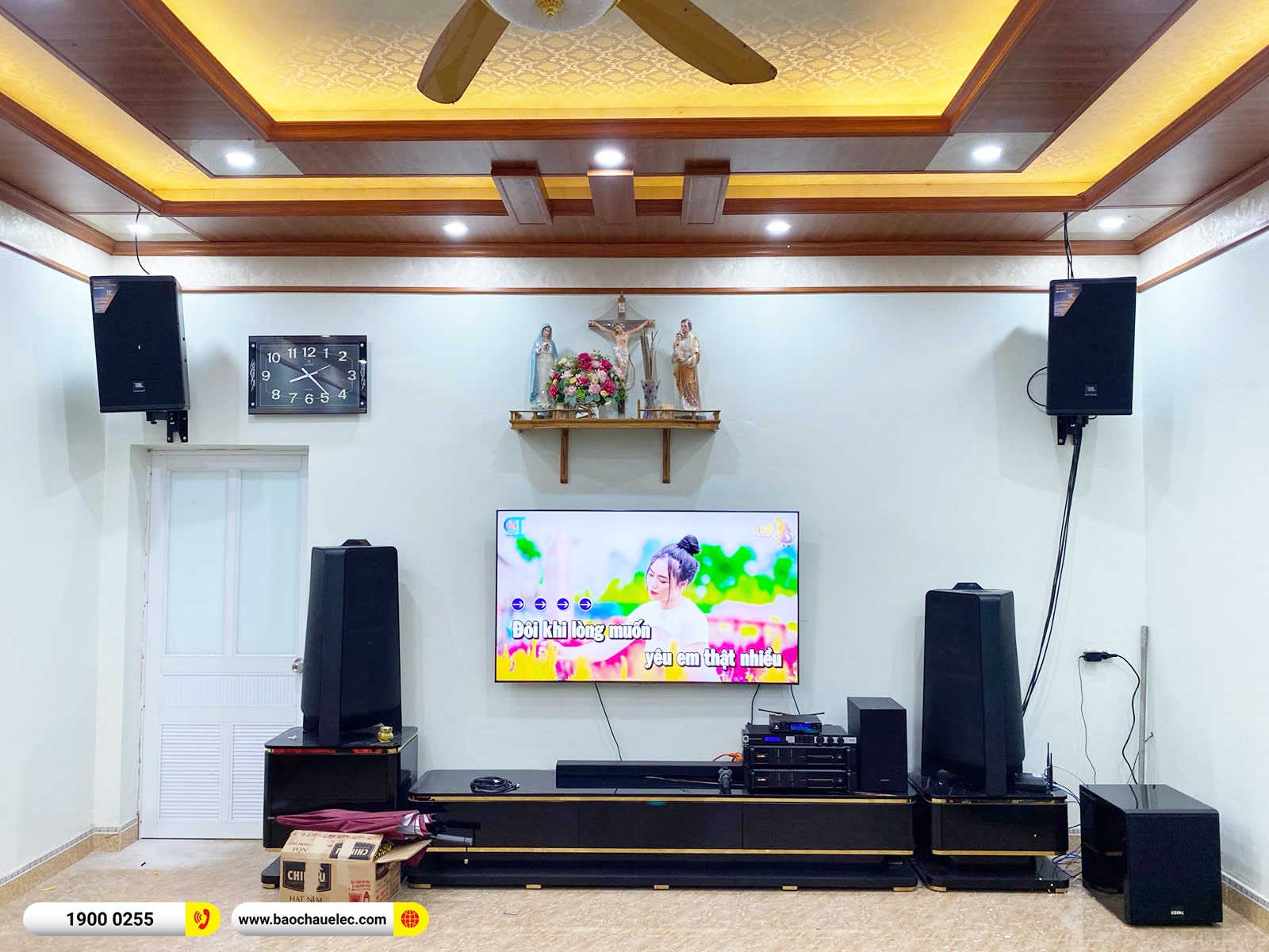 Lắp đặt d&agrave;n karaoke JBL gần 93tr cho anh Hải tại Nam Định (JBL MTS12, CA-J802, KX180A, A120P, JBL VM200)