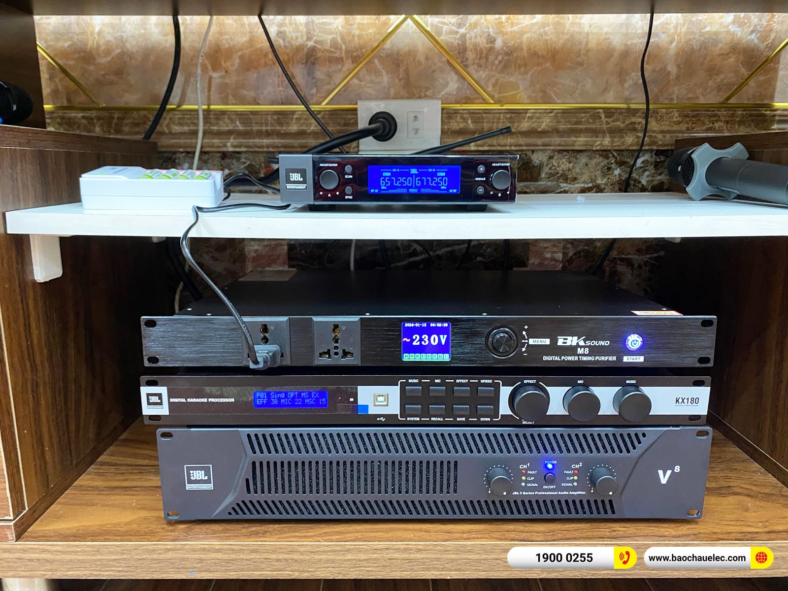 Lắp đặt d&agrave;n karaoke JBL hơn 70tr cho anh Hương tại H&agrave; Nội (JBL KSP2, JBL V8, KX180A, Pasion 12SP, VM200)