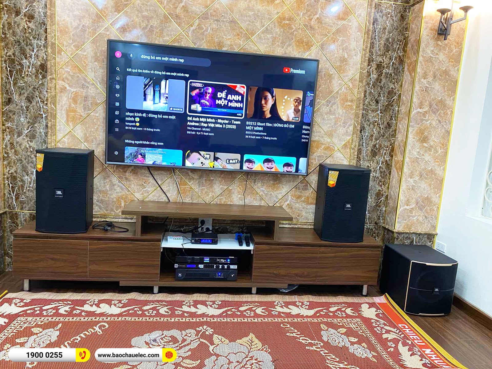 Lắp đặt d&agrave;n karaoke JBL hơn 70tr cho anh Hương tại H&agrave; Nội (JBL KSP2, JBL V8, KX180A, Pasion 12SP, VM200)