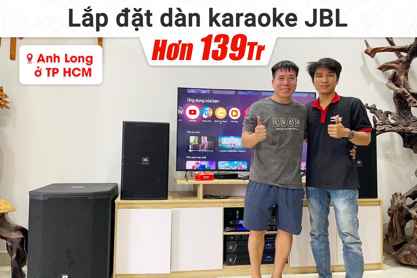 Lắp đặt dàn karaoke JBL hơn 139tr cho anh Long tại TPHCM