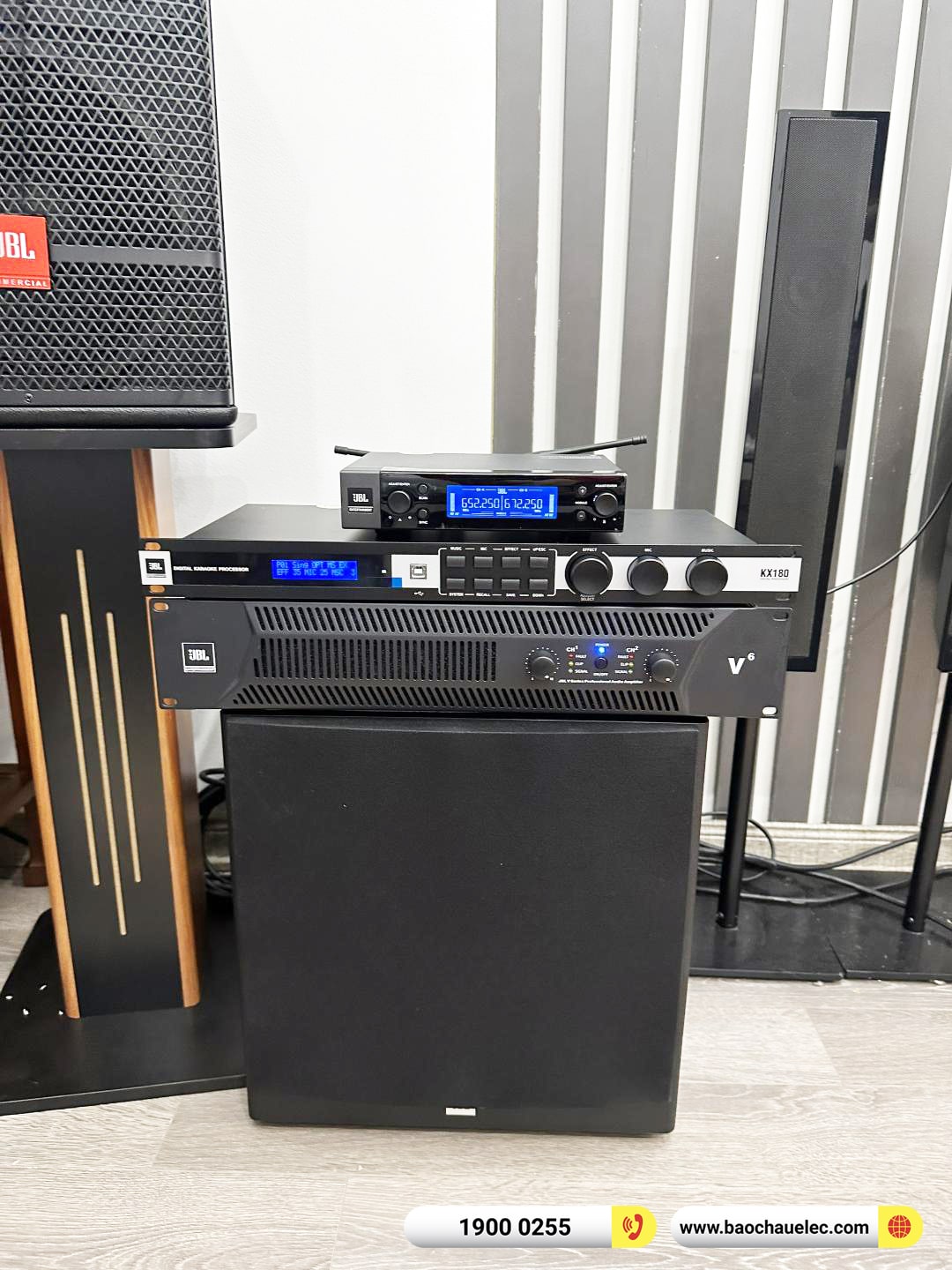 Lắp đặt d&agrave;n karaoke JBL hơn 63tr cho anh T&ugrave;ng tại H&agrave; Nội (JBL CV1070, JBL V6, KX180A, A120P, JBL VM200) 
