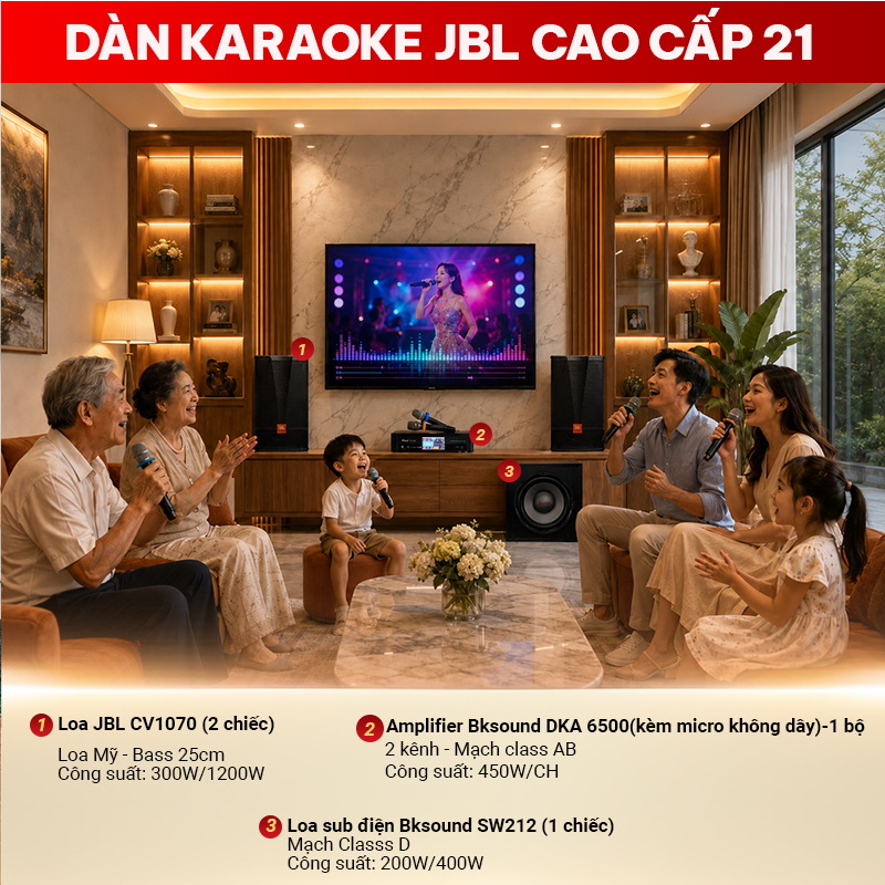 D&agrave;n karaoke JBL cao cấp 21