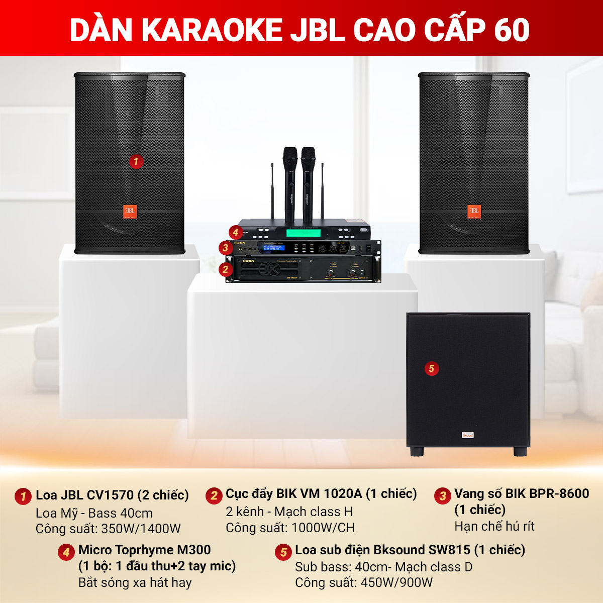 Dàn karaoke JBL cao cấp 60