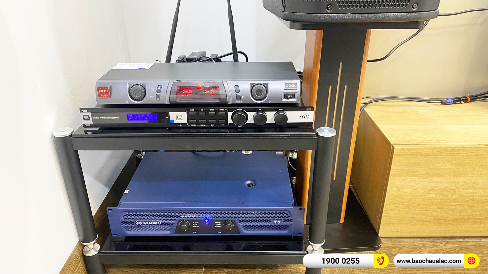 Lắp đặt d&agrave;n karaoke JBL gần 85tr cho chị Xu&acirc;n tại Hải Ph&ograve;ng (JBL PRM 412M, Crown T5, KX180A, TS12S, BBS S290D) 