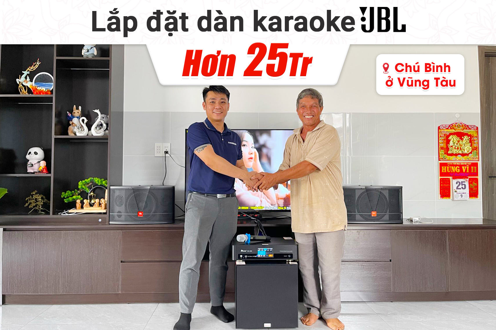Lắp đặt dàn karaoke JBL hơn 25tr cho chú Bình tại Vũng Tàu