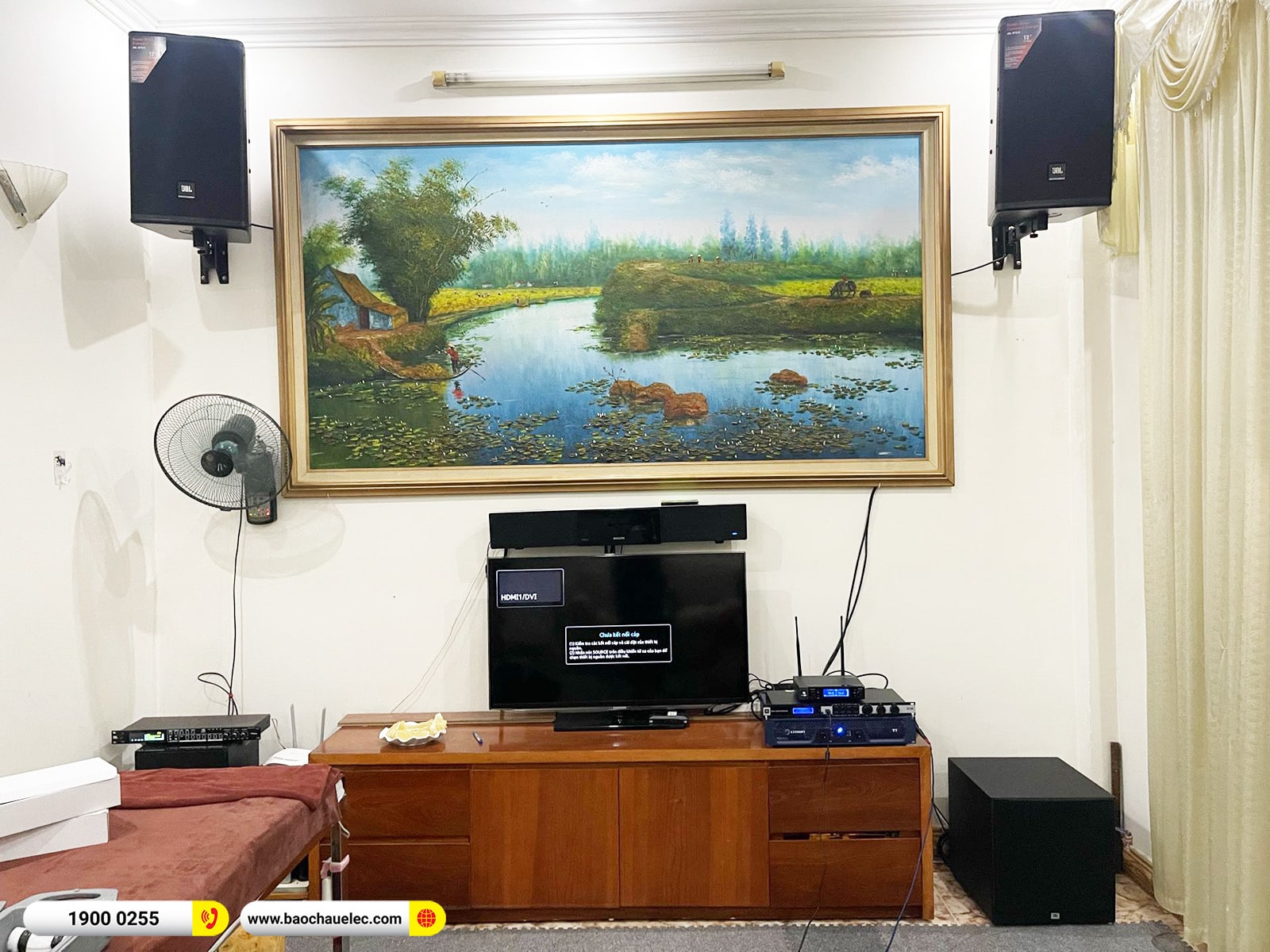 Lắp đặt d&agrave;n karaoke JBL hơn 66tr cho c&ocirc; Qu&yacute; tại H&agrave; Nội