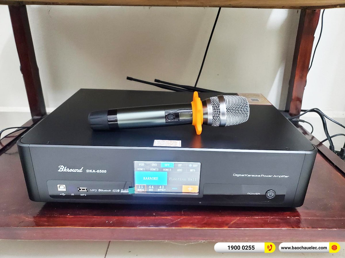 Lắp đặt d&agrave;n karaoke JBL hơn 45tr cho c&ocirc; T&uacute; tại H&agrave; Nội (JBL CV1070, BKSound DKA 6500, NS-SW300)