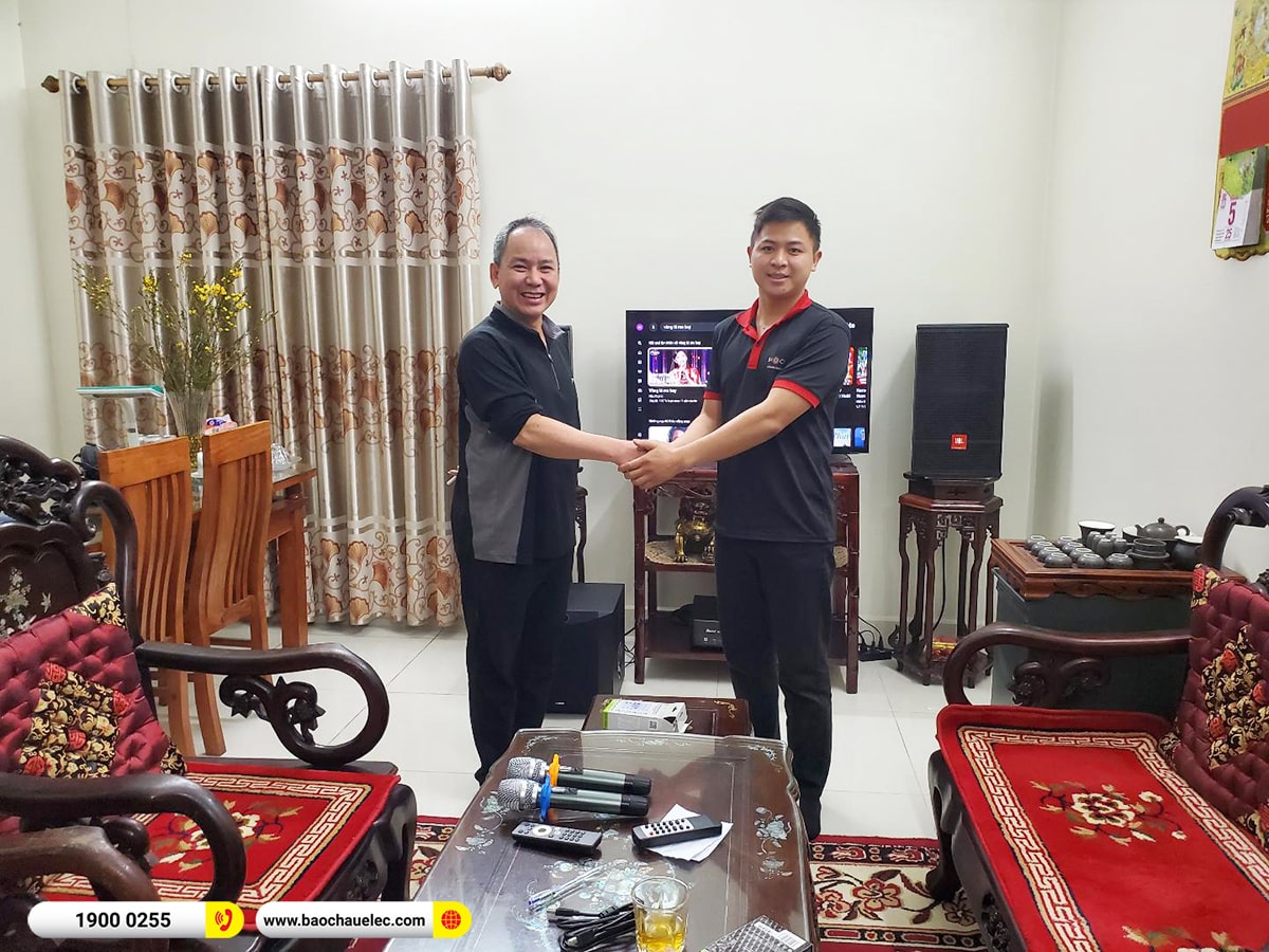 Lắp đặt d&agrave;n karaoke JBL hơn 45tr cho c&ocirc; T&uacute; tại H&agrave; Nội (JBL CV1070, BKSound DKA 6500, NS-SW300)
