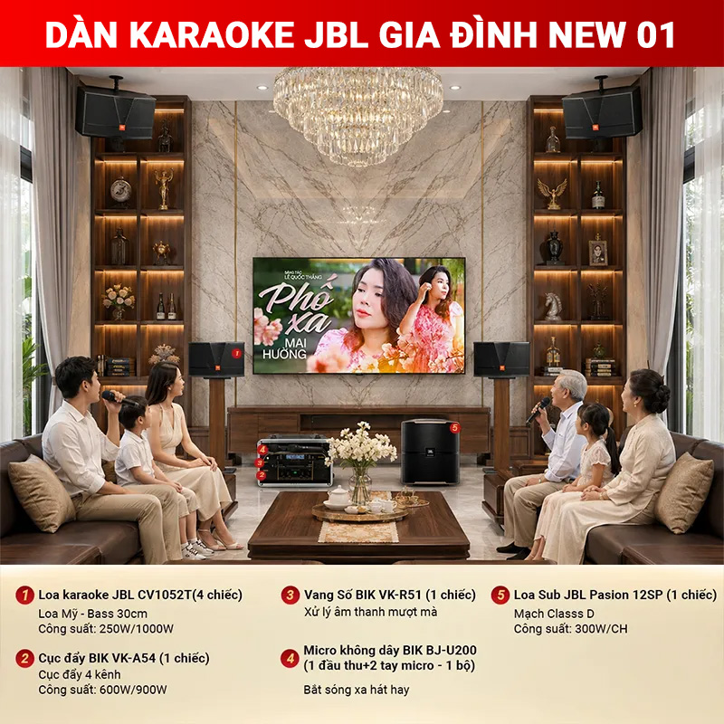 D&agrave;n karaoke JBL Gia đ&igrave;nh New 01