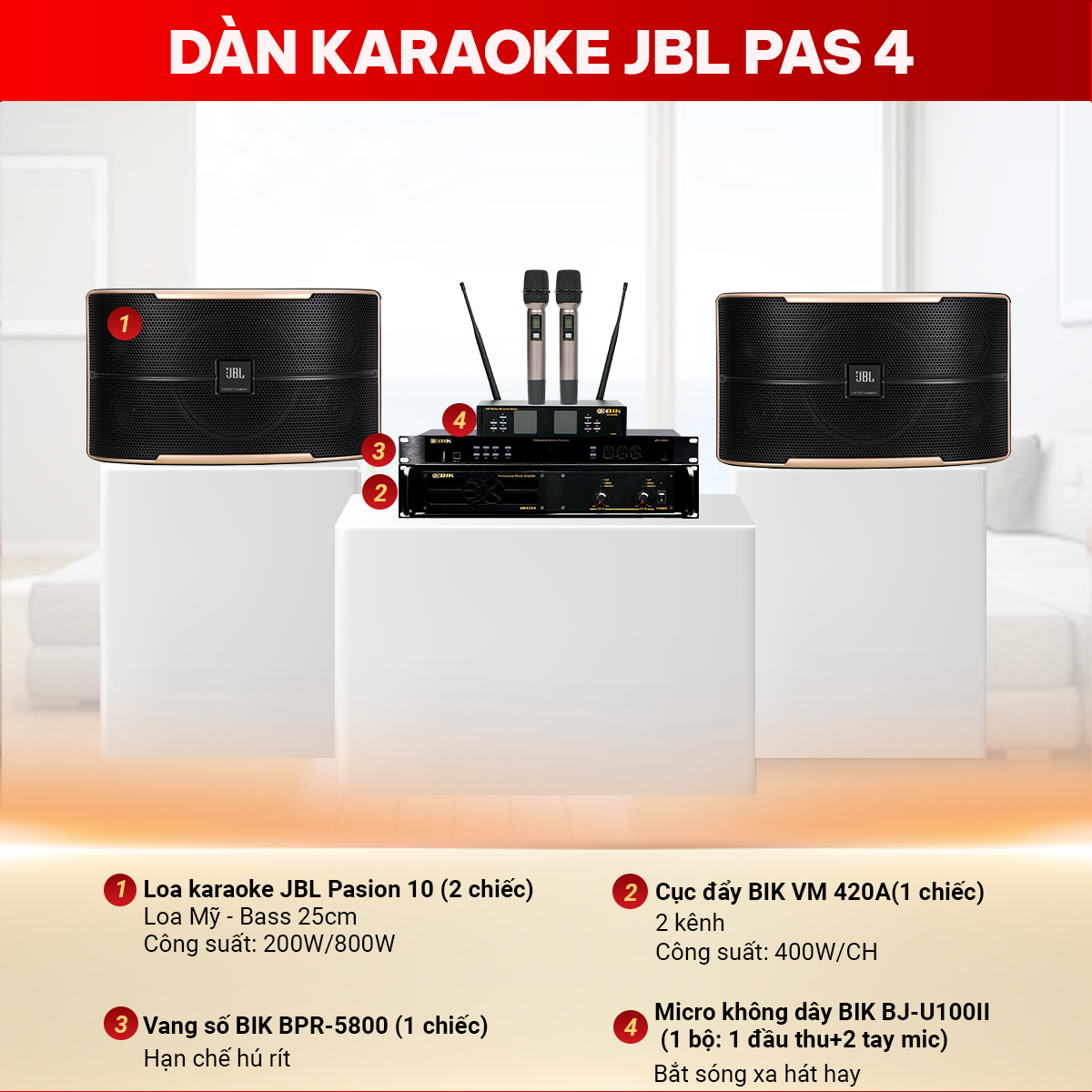 D&agrave;n karaoke JBL PAS 4