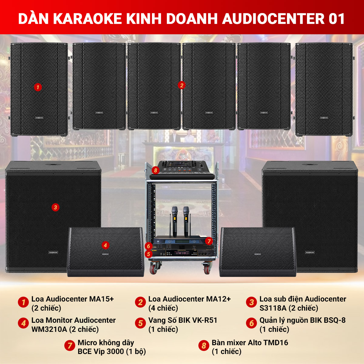D&agrave;n karaoke kinh doanh Audiocenter 01