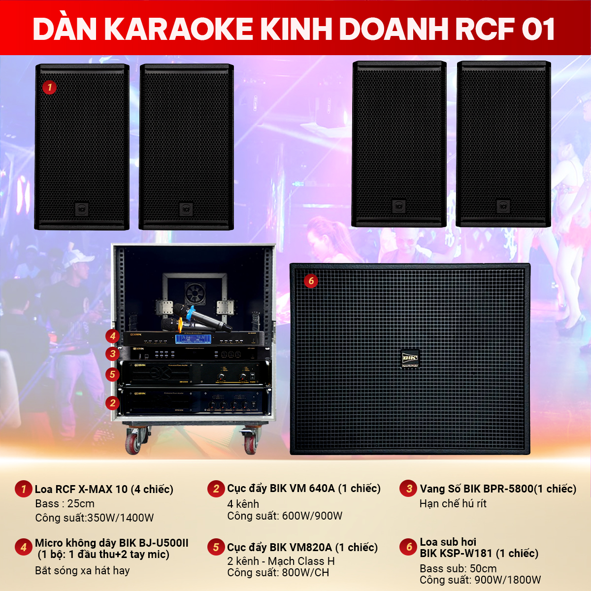 Dàn karaoke kinh doanh RCF 01