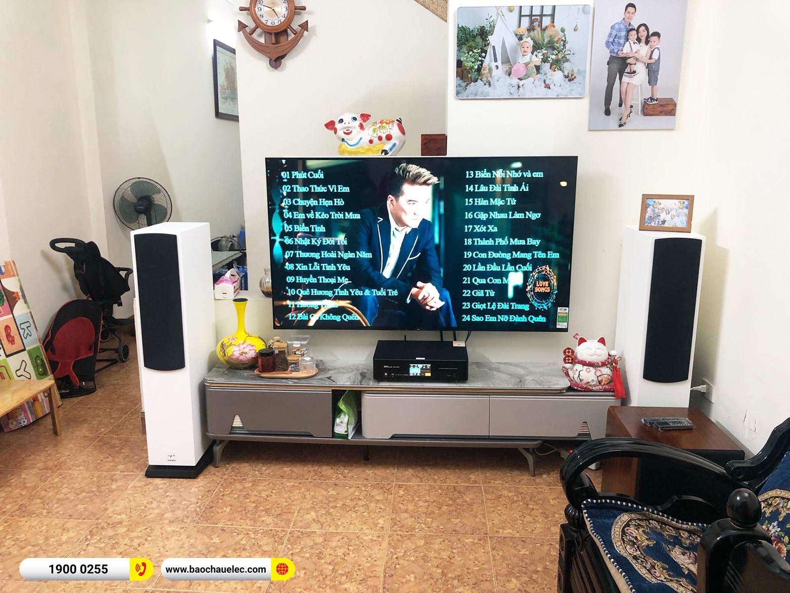 Lắp đặt d&agrave;n karaoke, nghe nhạc hơn 26tr cho anh Tuấn tại H&agrave; Nội (Paramax D88 Luxury, BKSound DKA 5500, SW512C) 