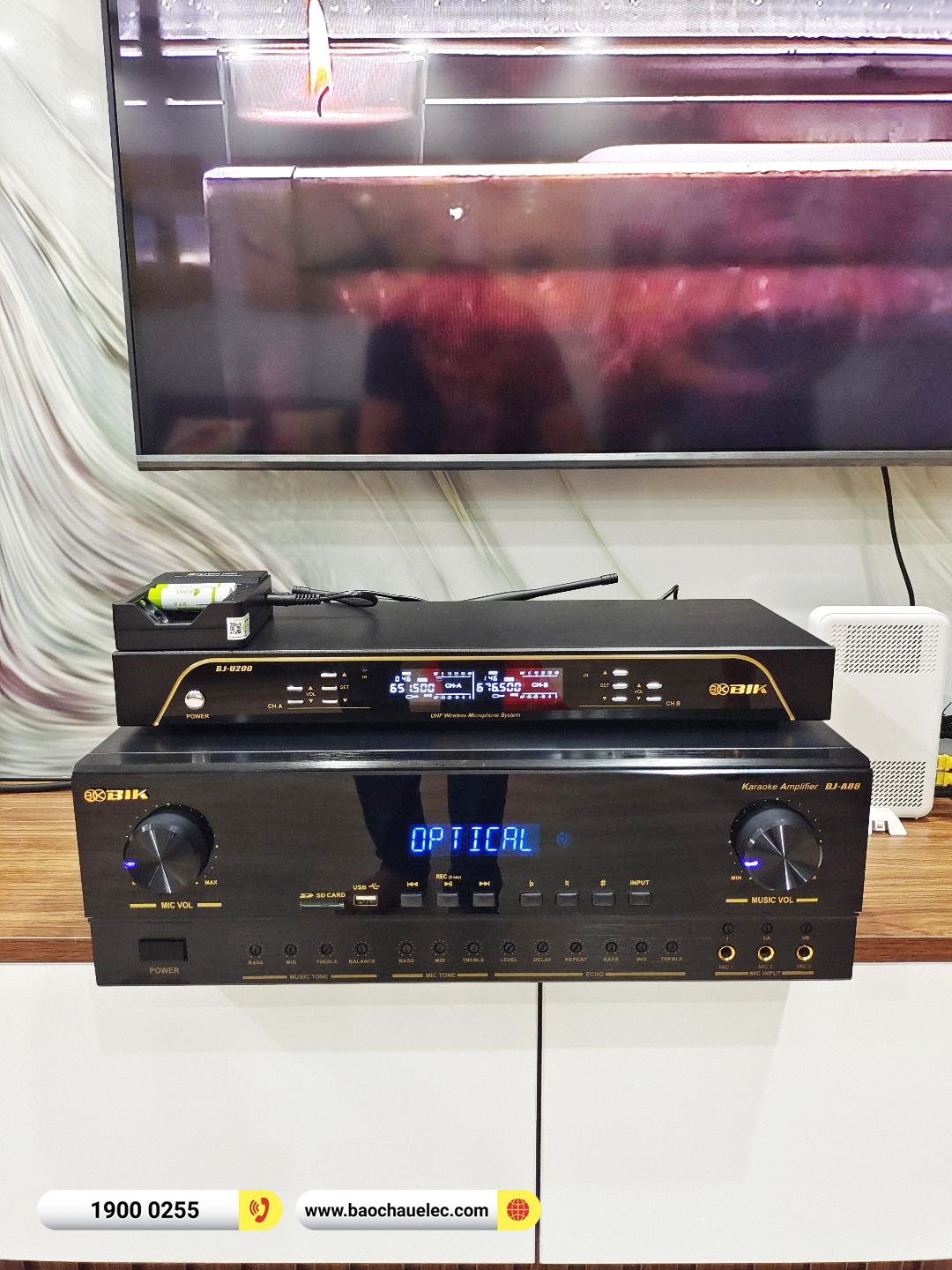Lắp đặt d&agrave;n karaoke, nghe nhạc BIK hơn 25tr cho anh Thắng tại H&agrave; Nội