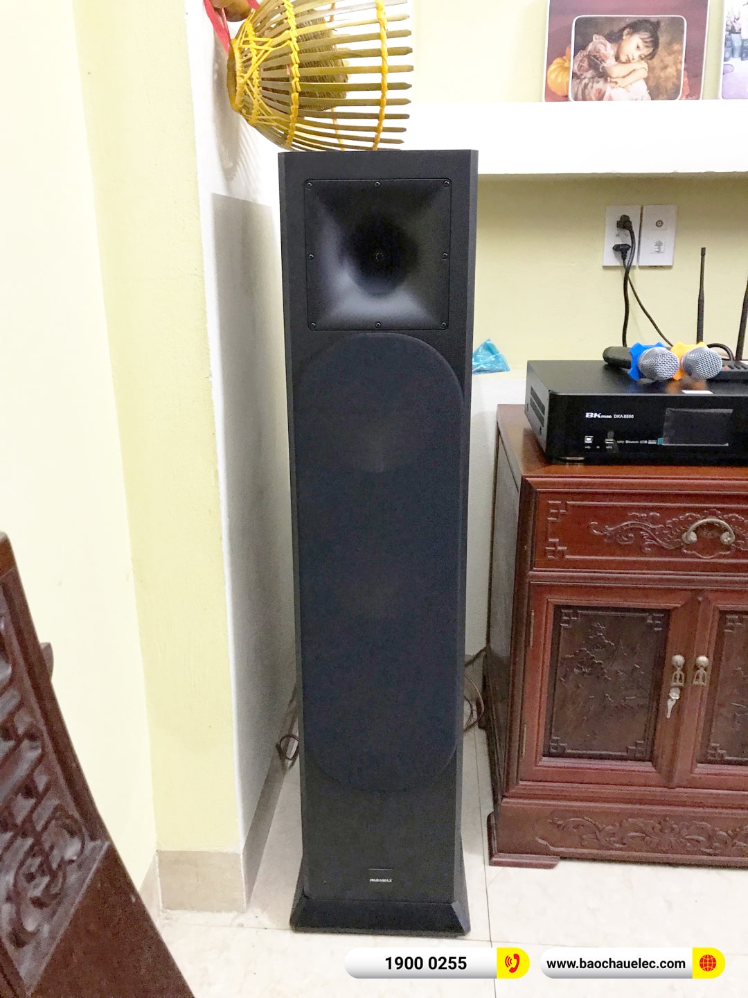 Lắp đặt d&agrave;n karaoke, nghe nhạc Paramax hơn 22tr cho anh B&igrave;nh tại Ninh B&igrave;nh (Paramax Euro 803 Limited, DKA 8500)