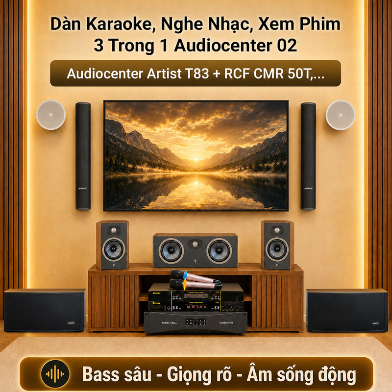 Dàn karaoke, nghe nhạc, xem phim 3 trong 1 Audiocenter 02