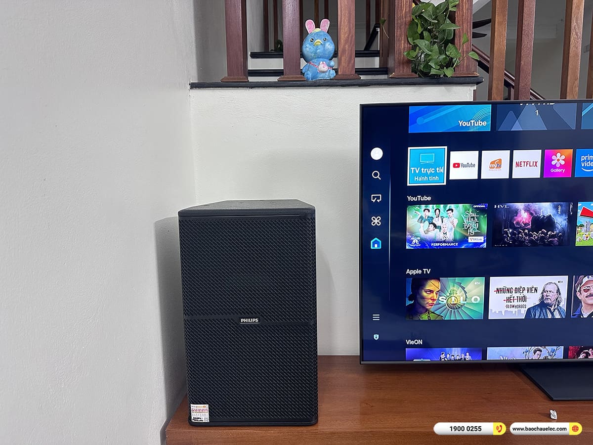 Lắp đặt d&agrave;n karaoke Philips hơn 30tr cho anh Đỗ tại H&agrave; Nội