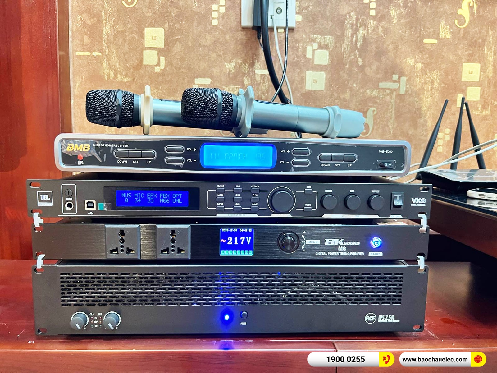 Lắp đặt d&agrave;n karaoke RCF hơn 122tr cho c&ocirc; Phương tại Hải Dương (RCF CMAX 4110, IPS 2.5K, JBL VX8, 702AS II, WB-5000S,&hellip;)