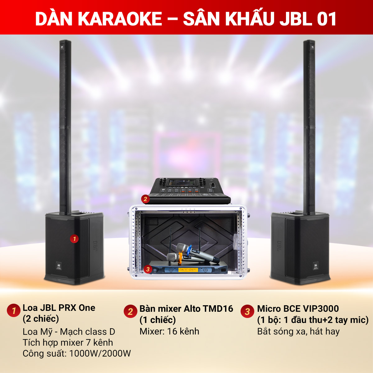 D&agrave;n karaoke - s&acirc;n khấu JBL 01