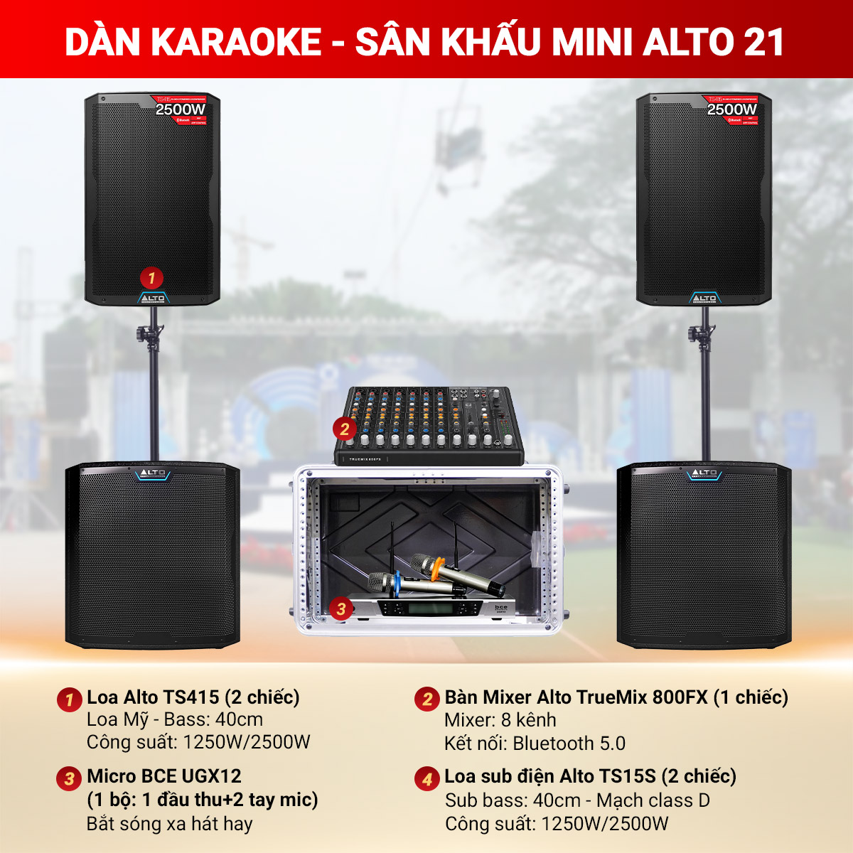 D&agrave;n karaoke &ndash; S&acirc;n khấu Mini Alto 21
